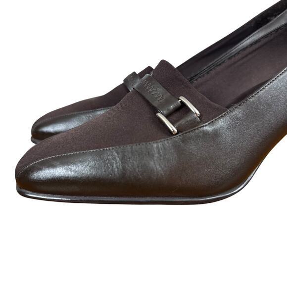 Naturalizer Edie Womens Dark Brown Leather Chunky Heels Pumps Classic Shoes 8.5 - Picture 8 of 16